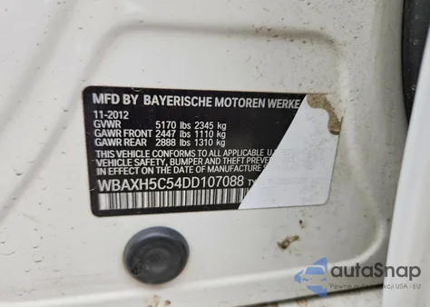 2013 BMW 528 Xi from USA, damaged, VIN WBAXH5C54DD107088